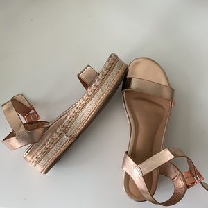 BAMBOO rose gold platform sandals size 9